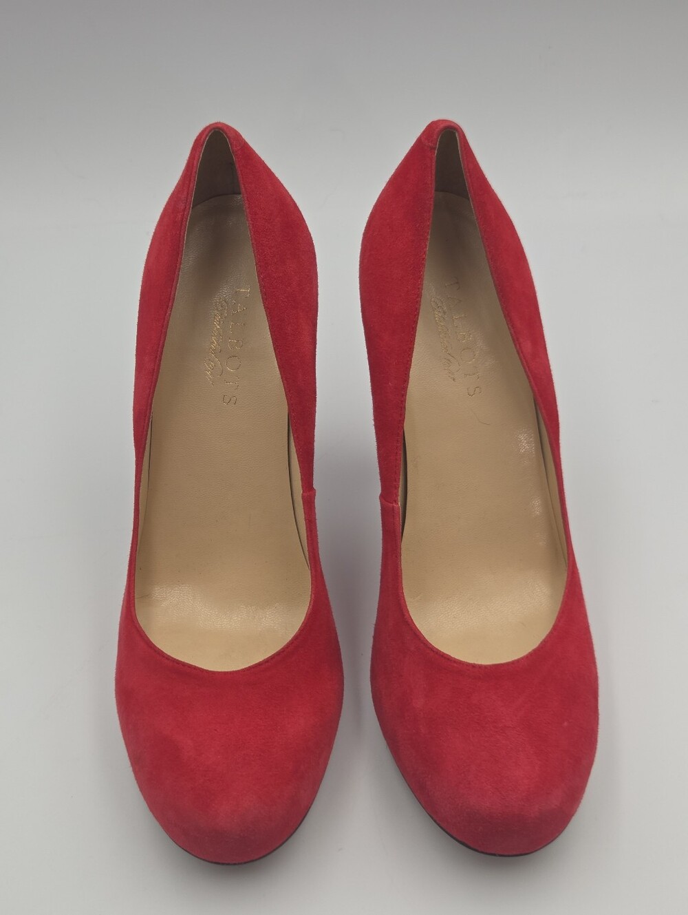 Talbots Red Suede Leather 4in Heels Size 9B Career Shoes Chic Stilletto EUC - Picture 2 of 14